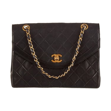 Chanel Black Quilted Logo Flap Bag