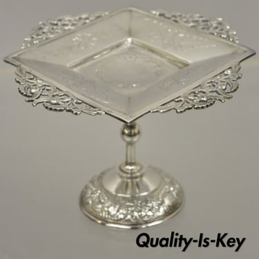 Meriden B. Victorian Silver Plate Small Ornate 5" Dessert Stand Serving Pedestal