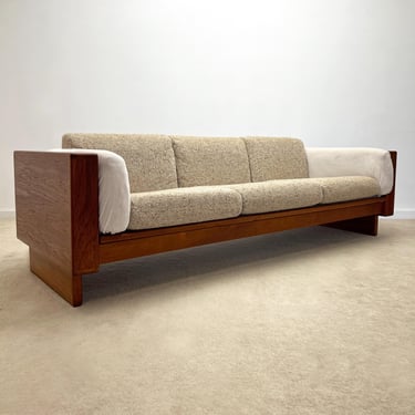 Danish modern teak frame case sofa couch 3 seater scandinavian mid century 