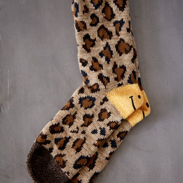 Kapital 84 Yarns Leopard Smilie Socks, Brown
