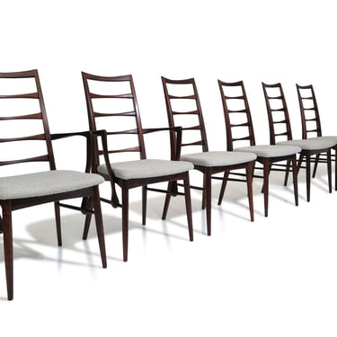 Six Solid Rosewood Niles Kofoeds Mid-Century Danish Dining Chairs