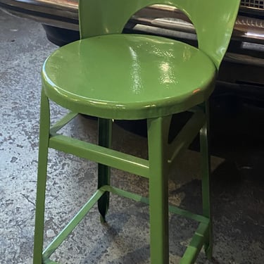 Small Green Moon Backed Steel chair
