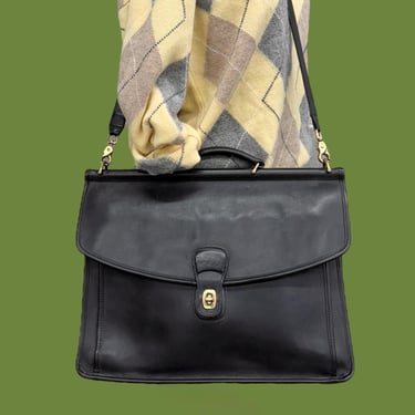 Vintage Coach Beekman Briefcase Retro 1990s Black Leather +