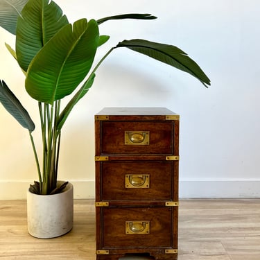 Vintage Campaign Style Nightstand / End Table