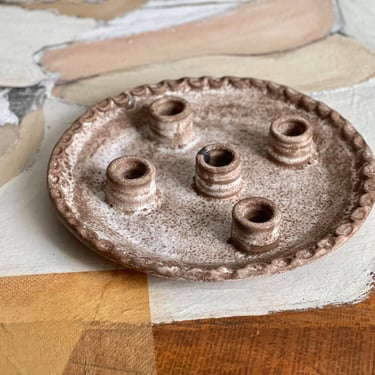 Lee & Pup McCarty | McCarty’s Pottery | Nutmeg Candle Plate 