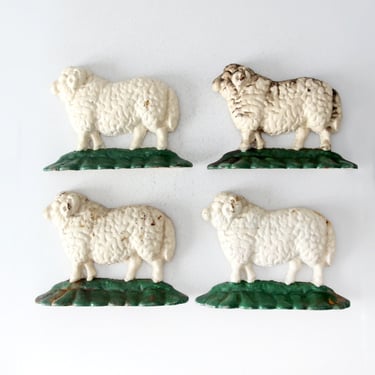 antique cast iron sheep door stops 