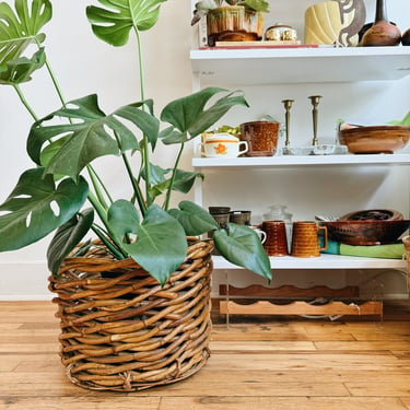 Vintage Woven Rattan Basket