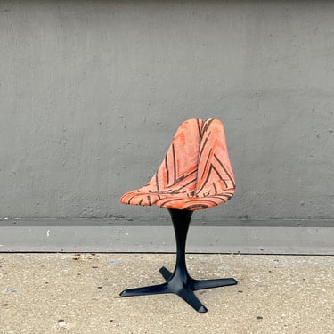 1970’s Mid Century Split Shell Chair by Burke Industries Wild Upholstery Rare Design MCM 