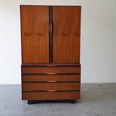 John Kapel Mid Century Armoire Tall Dresser Wardrobe Glenn of California 