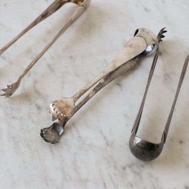 Large Silver Ice Tongs