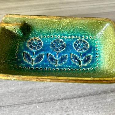 Vintage Bitossi Table Lighter and Ashtray Aldo Londi Rosenthal Netter Thai Silk Mid-Century Modern 