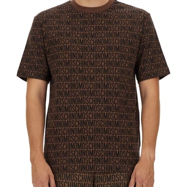 Moschino Men T-Shirt With All Over Logo