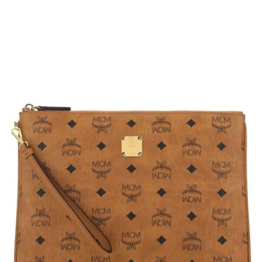 Mcm Unisex Printed Canvas Clutch