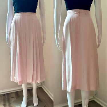 Pretty Pink Pleated Skirt 1970's Small 