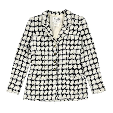 Chanel White + Black Sequin Jacket