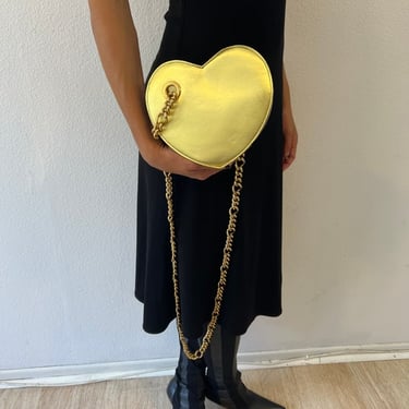 Vintage 80’s  Adolf Leather Heart Bag by VintageRosemond