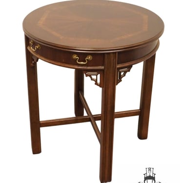 ALTAVISTA LANE Bookmatched Mahogany Traditional Style 24" Round Accent End Table 