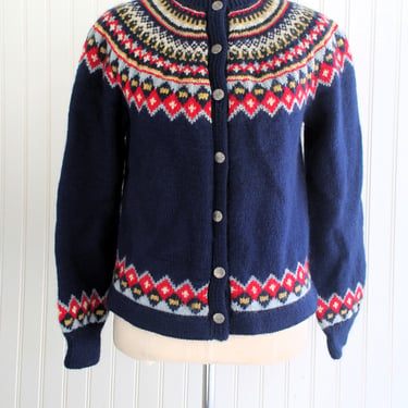 1950-60s - Handmade in Norway - Cottagecore - Cardigan - Sweater - Heavy Wool - Estimated M 