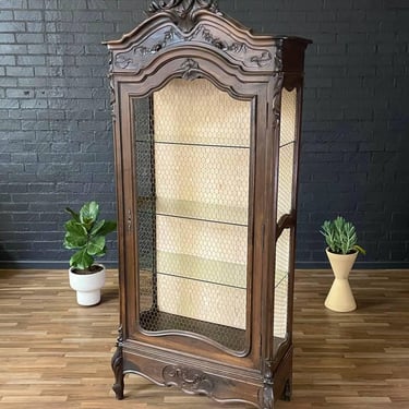 Antique French Louis XVI Armoire Display Shelf Cabinet, c.1940’s 