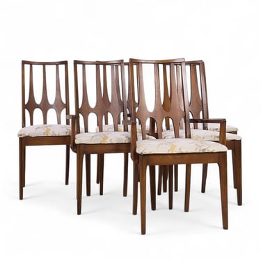 Broyhill Brasilia Mid Century Walnut Dining Chairs - Set of 6 - mcm 