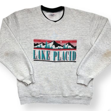 Vintage 80s/90s Lake Placid New York Destination/Souvenir Style Graphic Crewneck Sweatshirt Pullover Size Large 