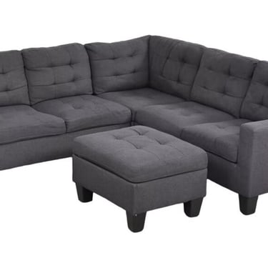 Gray Sectional w/ Ottoman