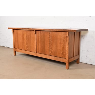 Stickley Style Mission Oak Arts & Crafts Sideboard Credenza or Bar Cabinet