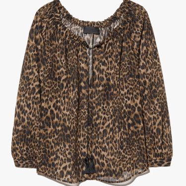 Carley Silk Bouse - Vintage Leopard