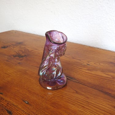 Vintage Hand Blown Irridescent Glass Vase Jesse Siegel 