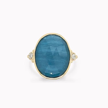 Oval London Blue Topaz Cocktail Ring
