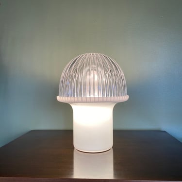 Post Modern Italian Mushroom Accent Mood Light Lamp in White, ca. 1970's 