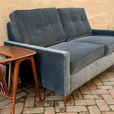 Dig This Custom Sofa - 60" Blue-Gray Velvet