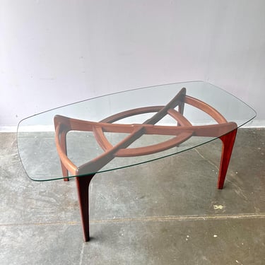 Mid Century Modern 1960s Adrian Pearsall Compass Walnut And Glass dining table 