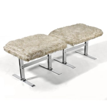 Pair of Design Institue America Upholstered Benches
