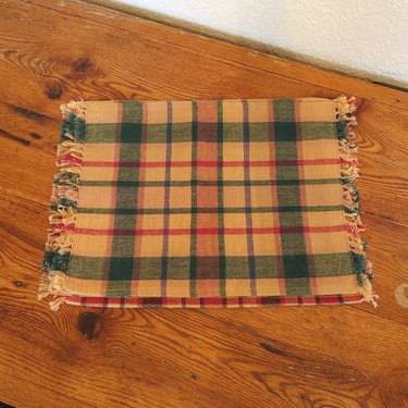 Vintage Cotton Madras Plaid Placemats Set of 4 Made in India 