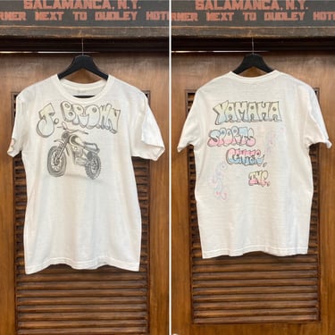 Vintage 1980’s Yamaha Motorcycle MC Artwork Original Airbrush Two-Sided T-Shirt, 80’s Tee Shirt, Vintage Clothing 