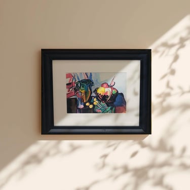 Vintage Abstract Still Life | Framed Art | Vintage Still Life Print | Oil Painting Printed | Contemporary 20th Century Art | Hang Ready 