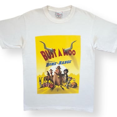 Vintage 2004 Disney Home on The Range “Bust A Moo” Movie Promo Graphic T-Shirt Size Small/Medium 