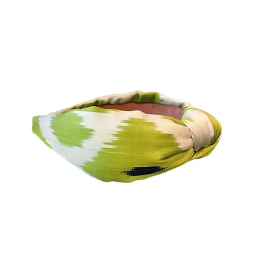 Sample Sale  Lime Silk IKAT Print Knotted Headband