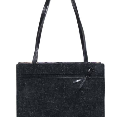 Kate Spade - Charcoal Grey Wool Handbag w/ Leather Handles