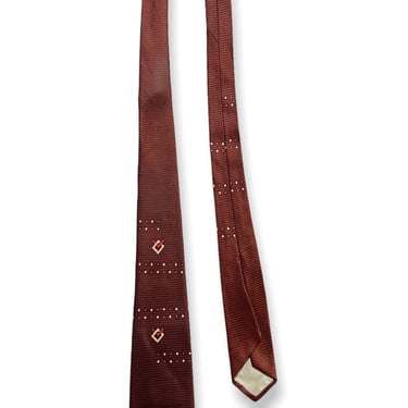 Vintage 1950s VAN HEUSEN Atomic Print Silk Necktie ~ Rockabilly ~ VLV ~ Neck Tie 