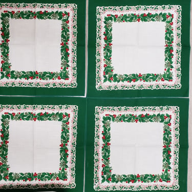 Holiday Linens Decorative Table linens Set of 4 Christmas Cloth napkins 