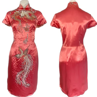 1960’s Sequined Satin Cheongsam Size M