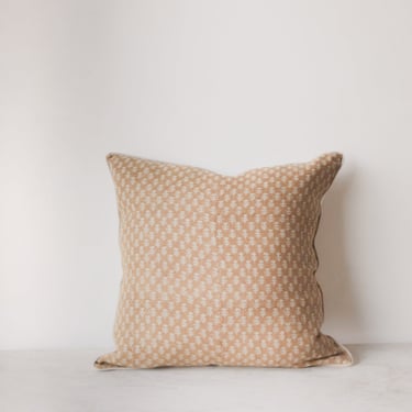 Linen Block Printed Pillow Cover | Boti Mustard
