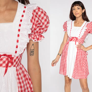 strapless open back dress I'm Yours Red Gingham Mini Dress - US 8 main image 0