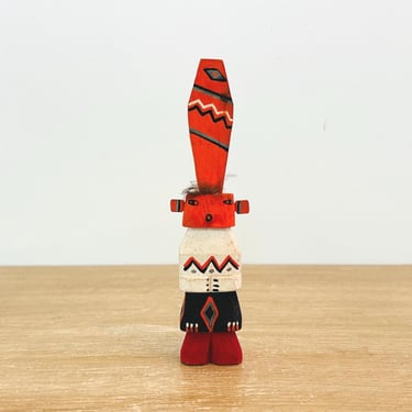 Vintage 7 Inch Wooden Native American Kachina Doll Souvenir 