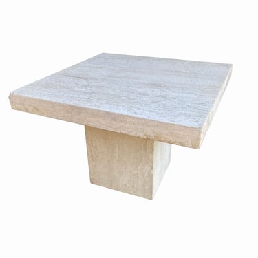 Square Travertine Nesting Table, 1980 (Three Available, Different Sizes)