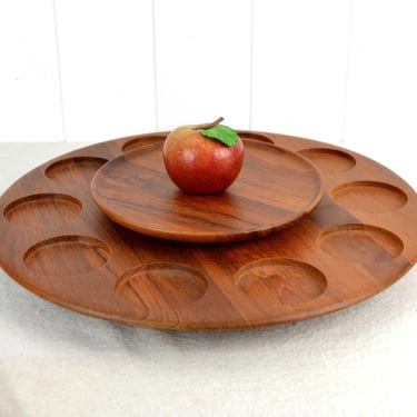 DIGSMED Lazy Susan rotating plate Denmark 60s Teak teakwood Danish vintage mid century serving dining table bar cabaret serving bowls 