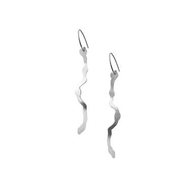 Sea Grass Earrings in Brushed Silver