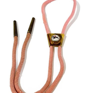 Equestrian Pink Rope Bolo Tie